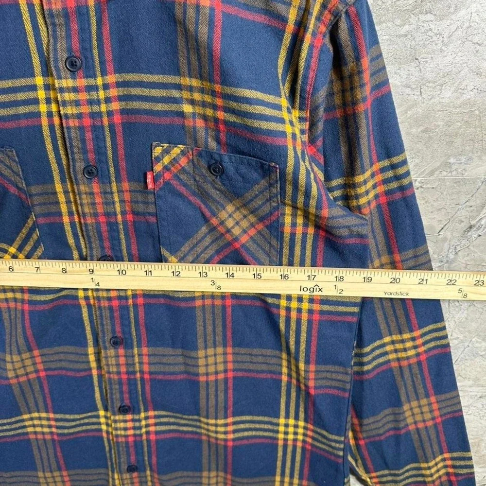 Levis Mens retro Plaid Flannel Western‎ Button Down Shirt Size S #flannel #90s